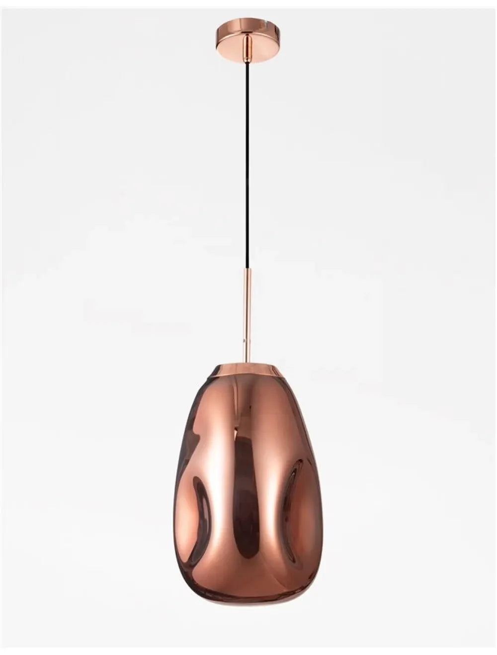 Pendul structura din Metal Cupru si abajur din Sticla Cupru H120xL22cm IP20 LAVA