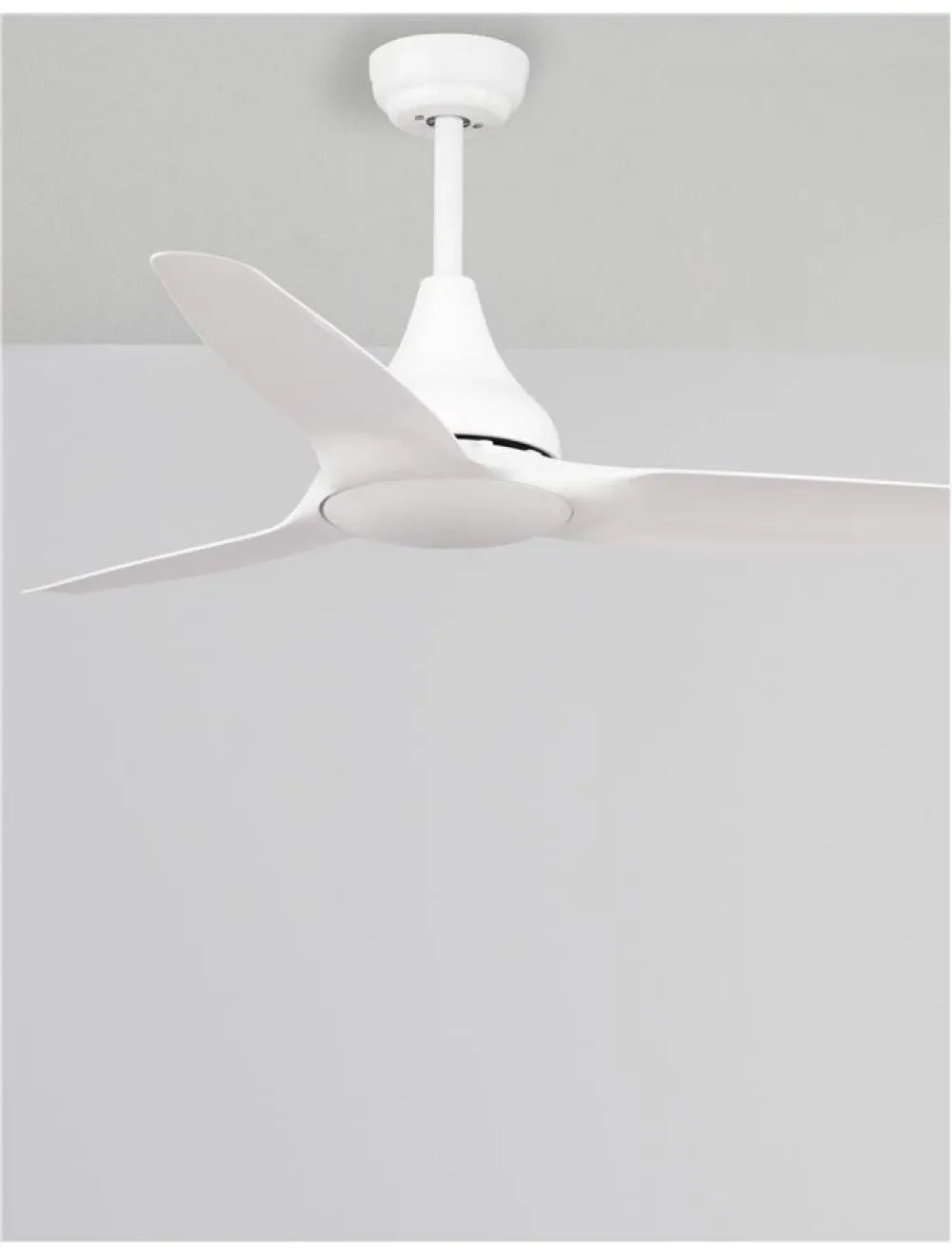 Ventilator structura din Metal Alb si abajur din Sticla Alb H35-48xL122cm IP20 18W 650lm 3000k SAMOA