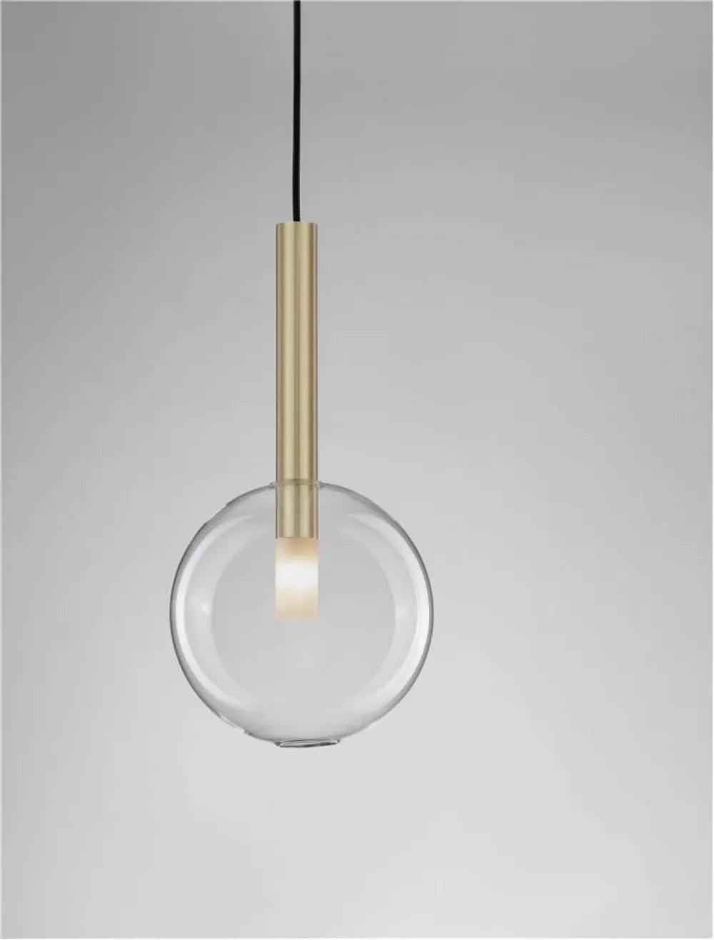 Pendul structura din Metal Negru/Auriu si abajur din Sticla Transparent H190.5xL20cm IP20 AMELIA
