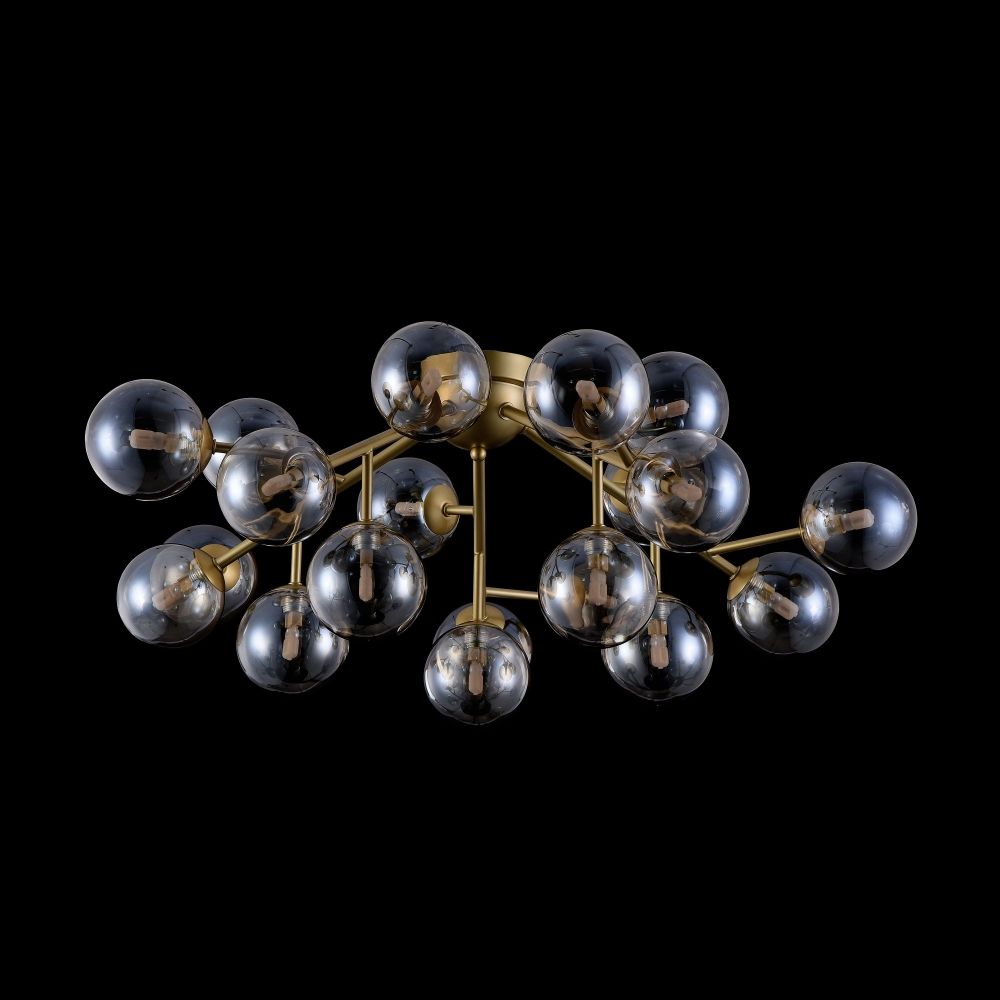 Candelabru Rotund din Metal si Sticla Auriu/Auriu Dallas D75xH25cm