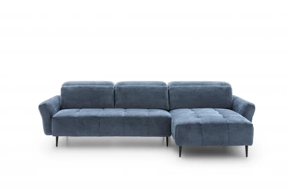 Coltar fix in forma de L modular cu tetiera reglabila L282cm Gillan