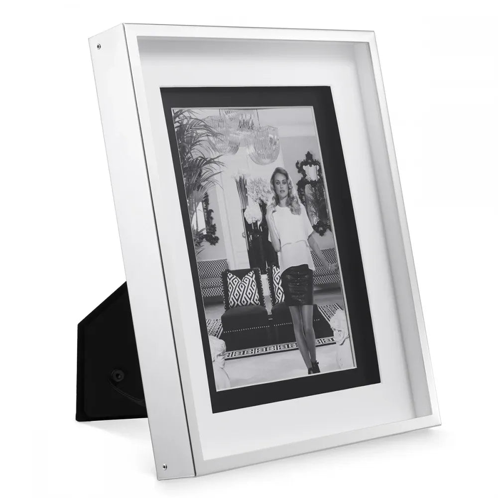 Rama foto din Metal/Sticla Argintiu/Transparent L20.5xH26cm Gramercy L Eichholtz