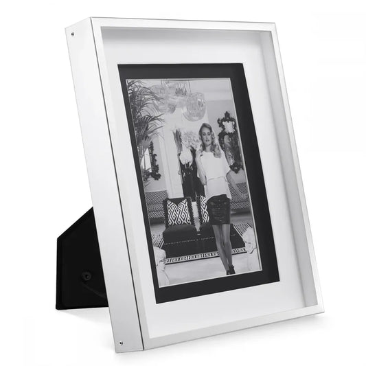Rama foto din Metal/Sticla Argintiu/Transparent L20.5xH26cm Gramercy L Eichholtz