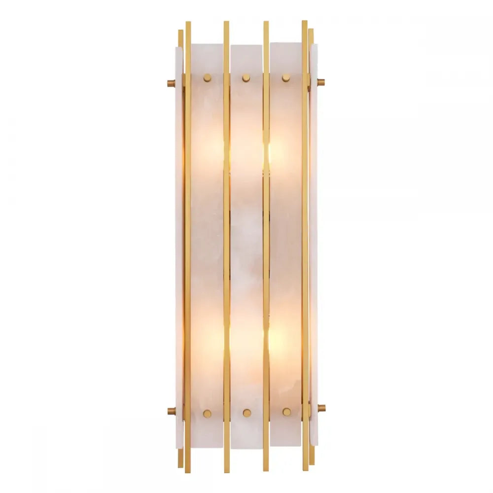Aplica de perete din Metal Alama atichizata si Alabastru Alb H65xL23cm Sparks L Eichholtz
