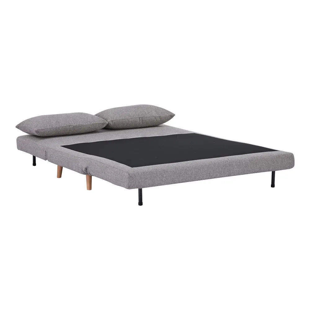 Canapea cu functie de extindere tapitata cu Stofa Gri/Negru L140xH26/82cm Marlow