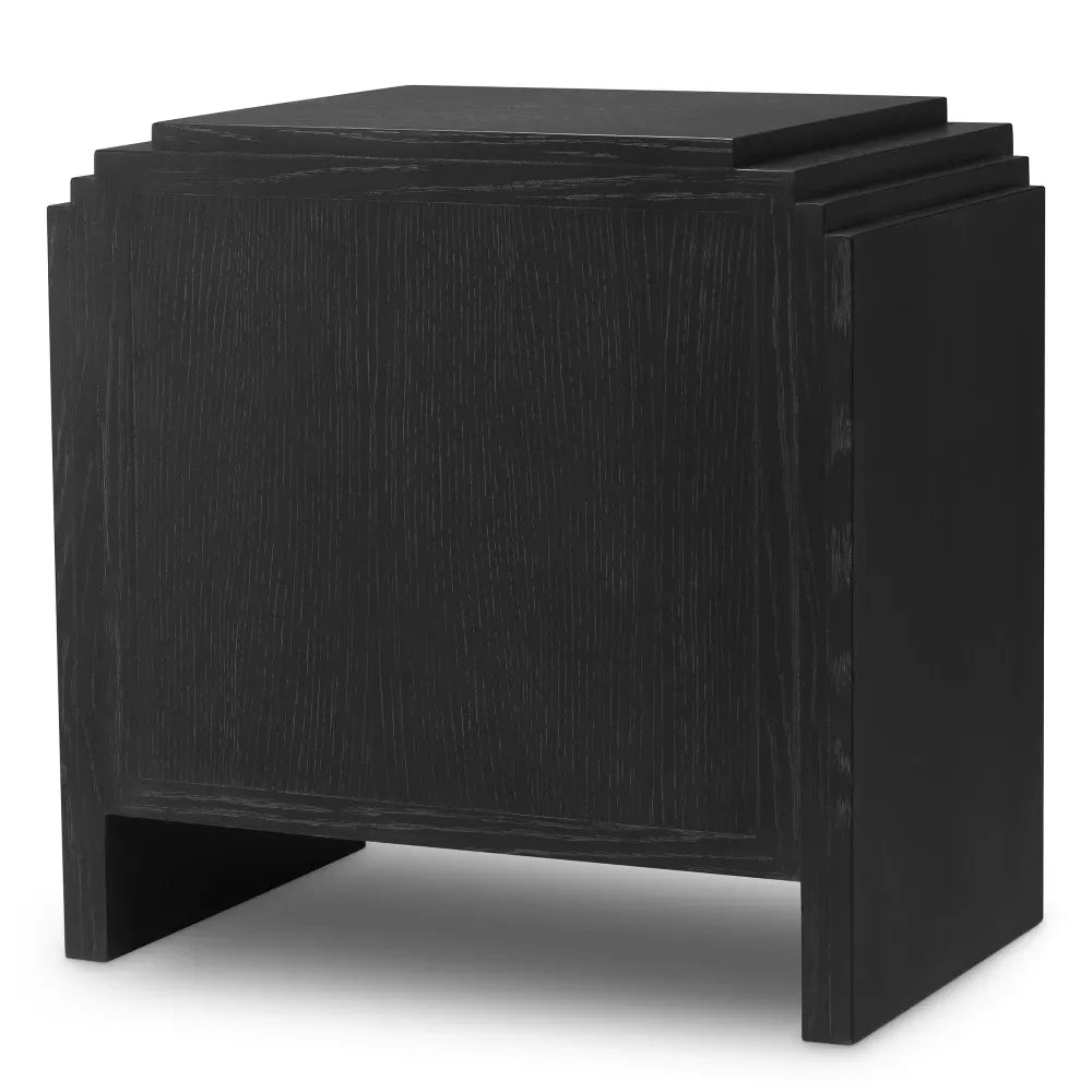 Noptiera din Furnir de stejar Gri carbune L58xH57cm ArtDeco Eichholtz