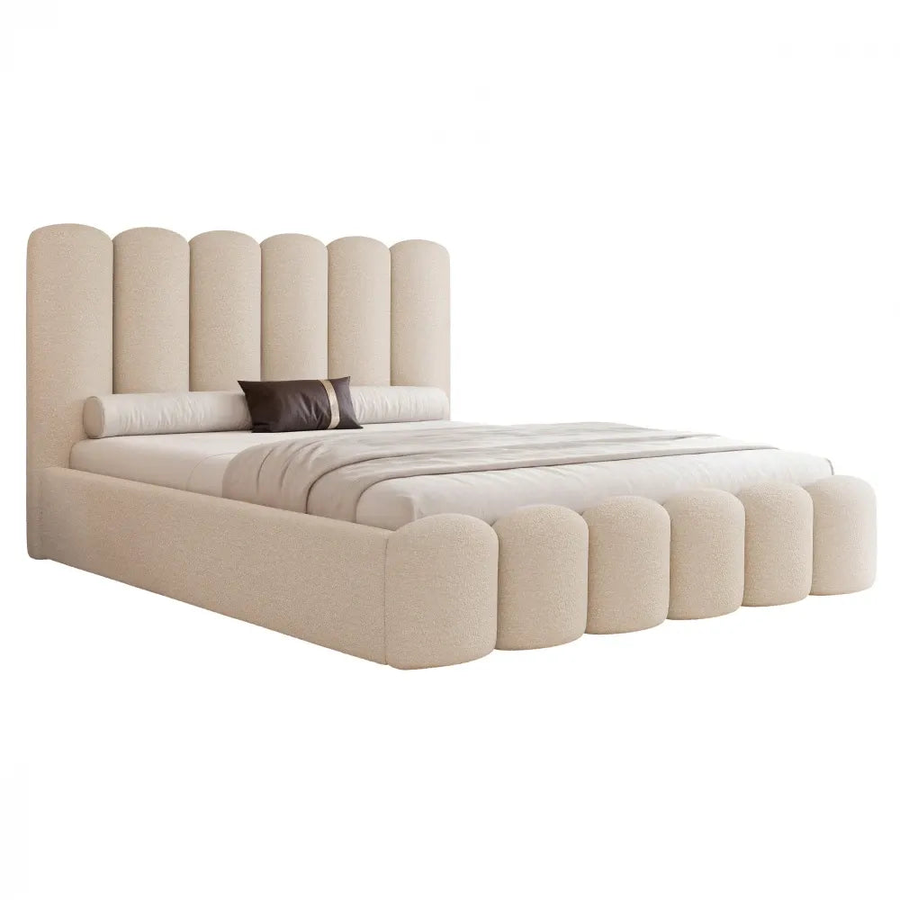 Pat 120 x 200 tapitat cu Textil Vibe Crem Aveline
