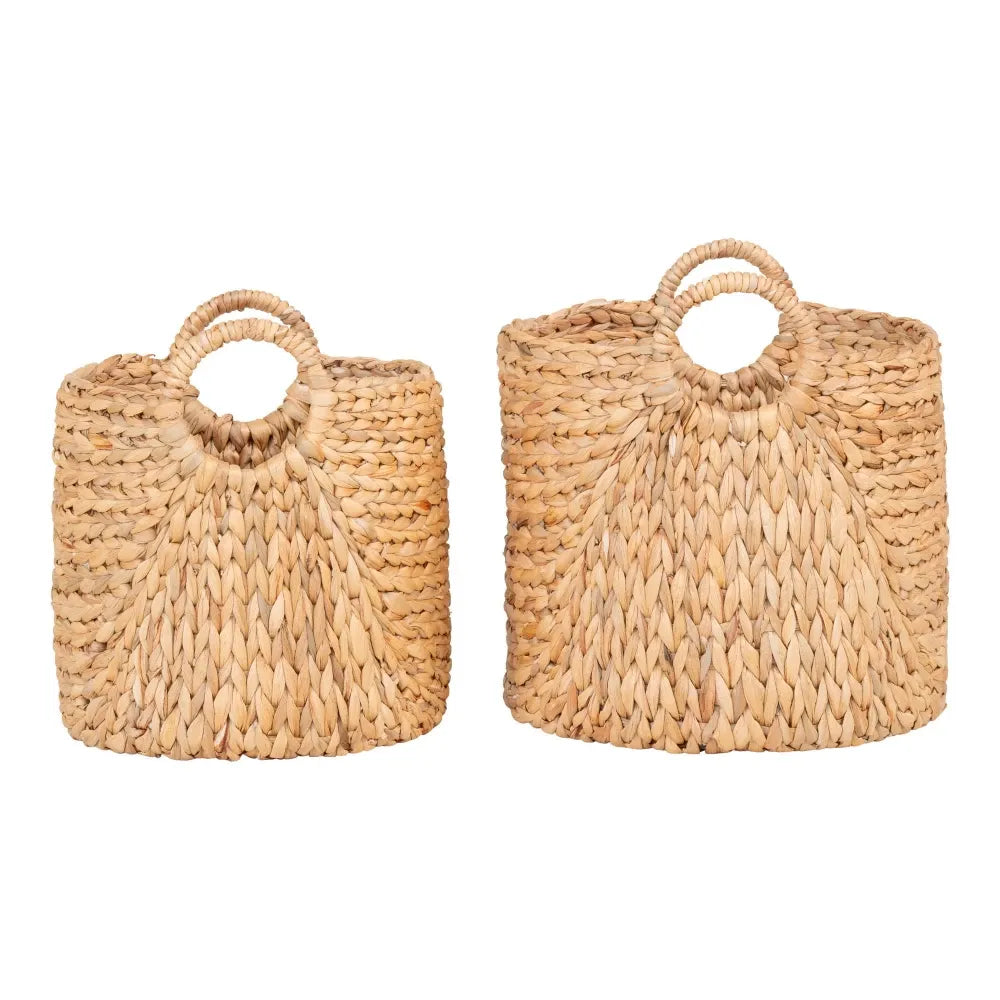 Set 2 cosuri impletite natural Maro H34/37xD30/35cm Passo