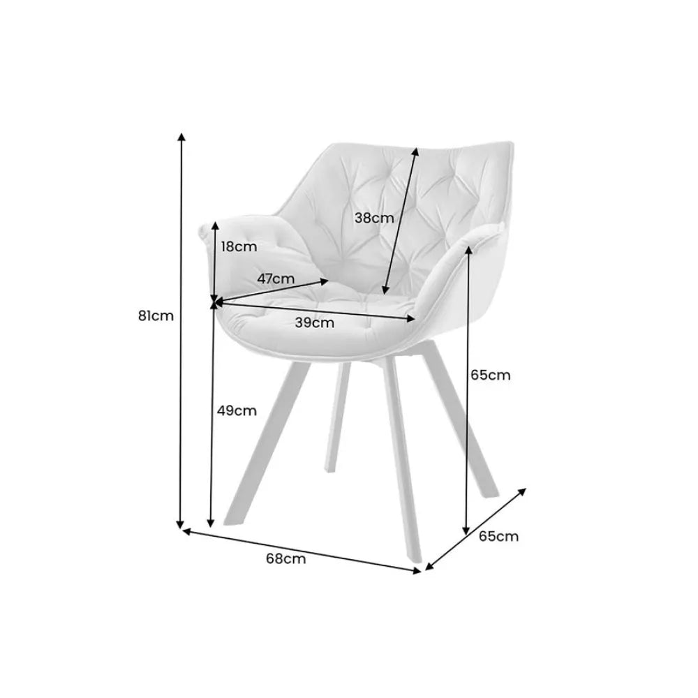 Set 2 scaune rotative tapitat cu Catifea Maro ruginiu si picioare din Metal Negru H81xL68xA65cm THE DUTCH COMFORT