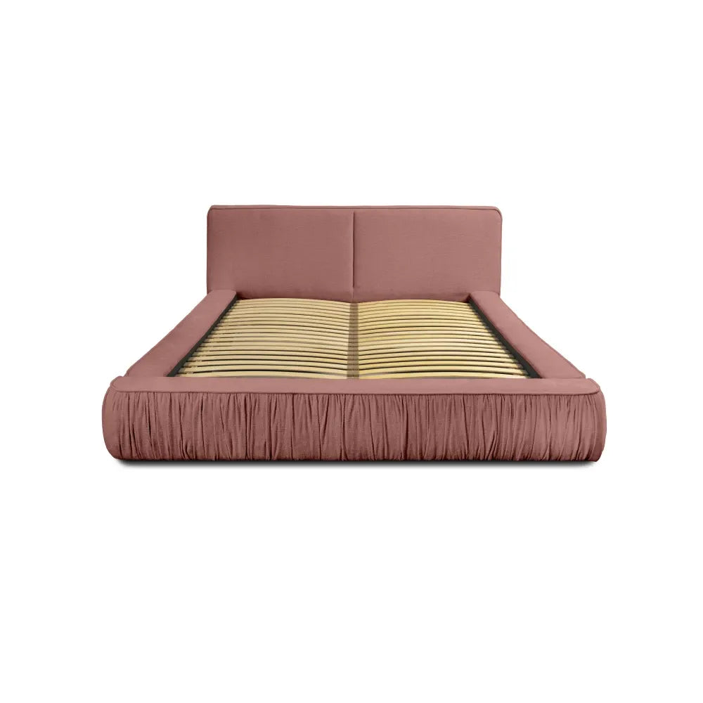Pat 180x200cm tapitat cu Chenille Roz Naomi