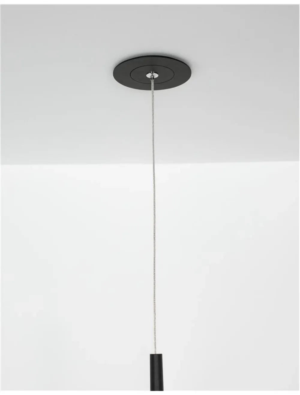 Pendul pana la podea incastrabil din Aluminiu Negru H300xL7cm IP20 20W 698lm 3000k ELETTRA
