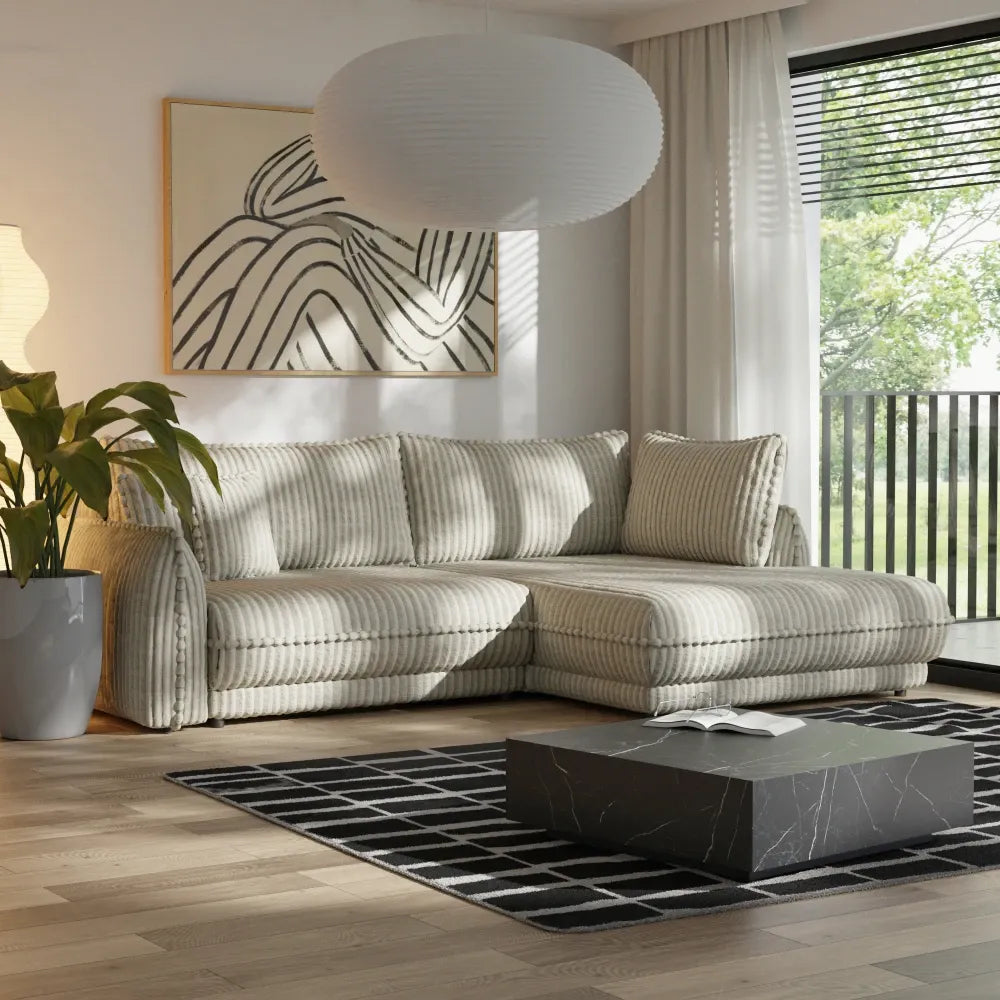 Coltar extensibil cu spatiu depozitare din Corduroy Bej Mojave II