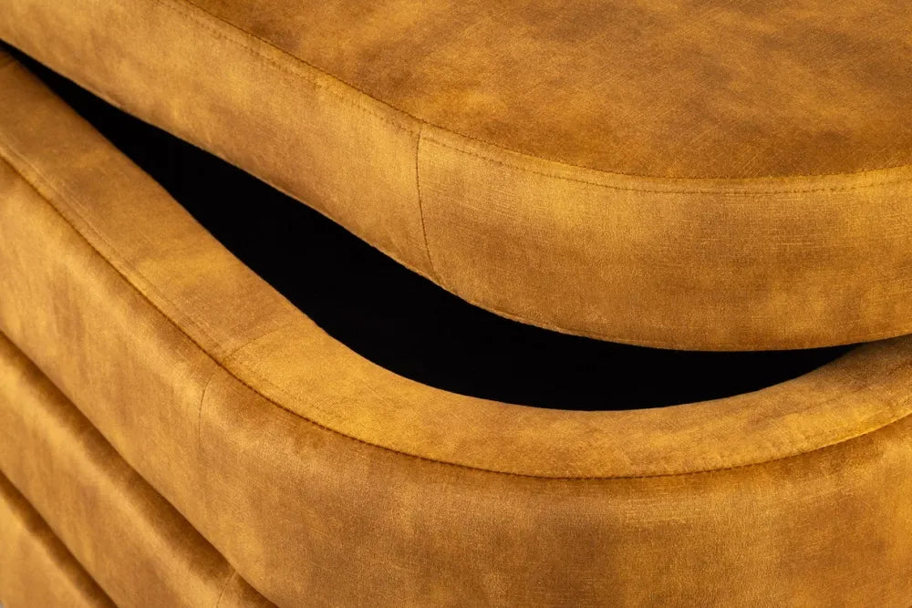 Bancheta cu spatiu de depozitare din Catifea Galben H49xL113cm Voque