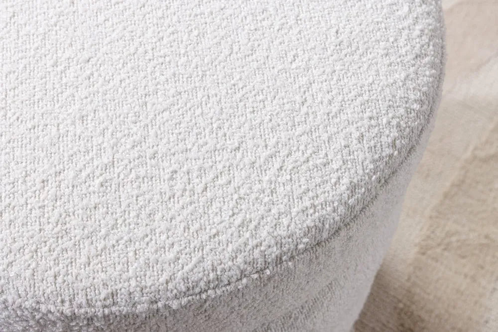 Bancheta cu spatiu de depozitare din Stofa boucle Alb H49xL113cm Voque