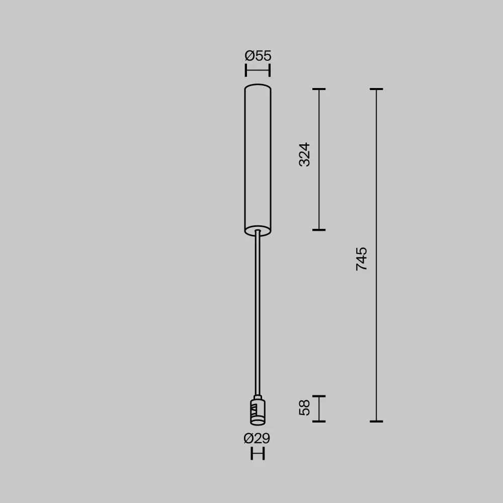 Baza lungă de tavan pentru driver cu priză de alimentare 385 mm Flarity din Aluminiu Alama