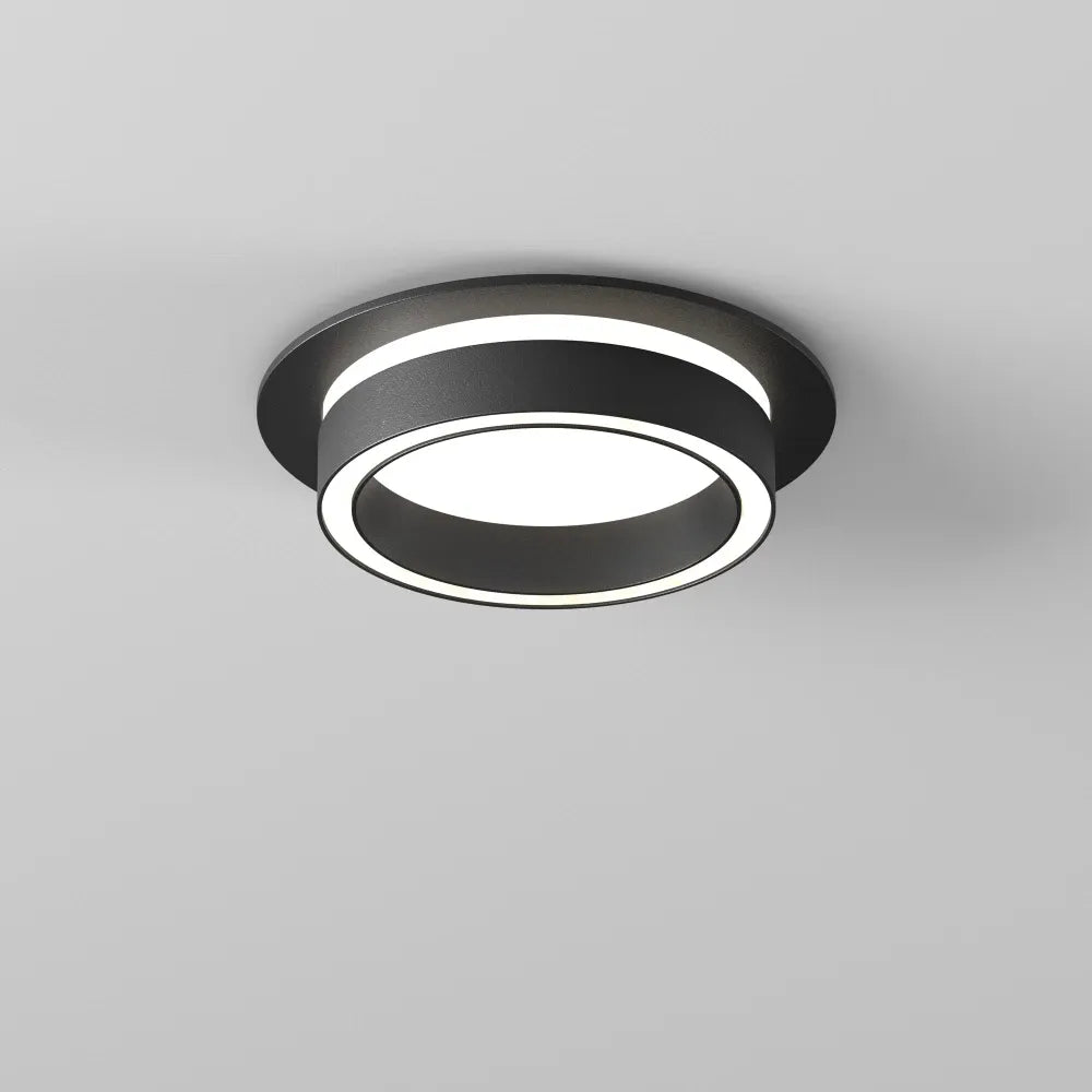 Spot incastrat din Aluminiu/Acrilic Negru H4.15xD10.5cm 12W Orlo