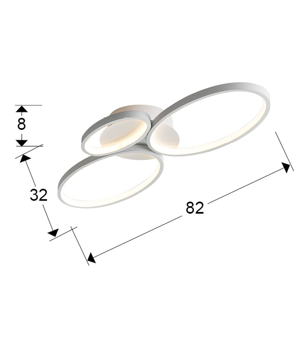 Plafoniera Asimetrica din Metal Alb Sios L82xH8cm