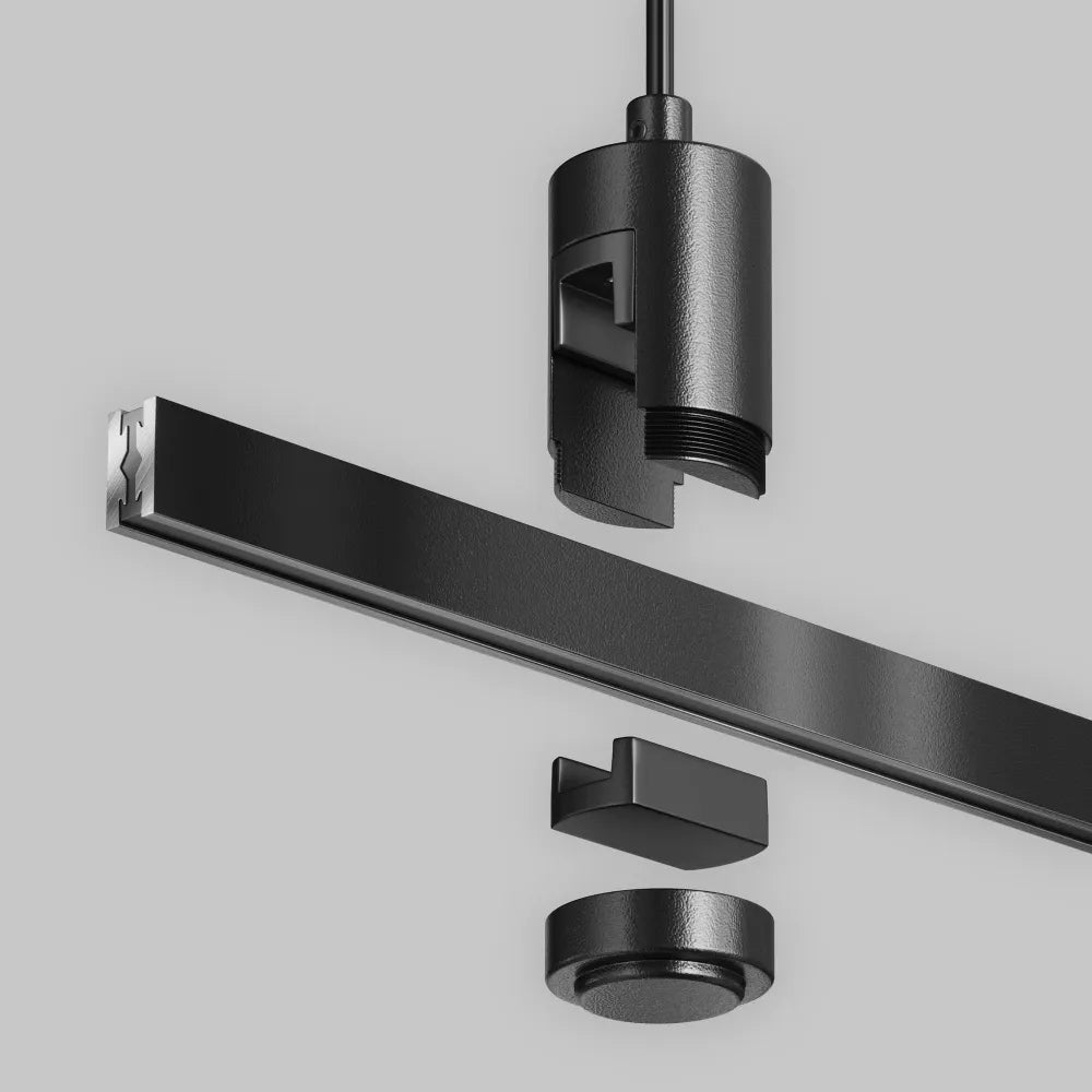Cablu de suspensie cu priza de alimentare Flarity din Aluminiu Negru H120xD2.9cm Flarity