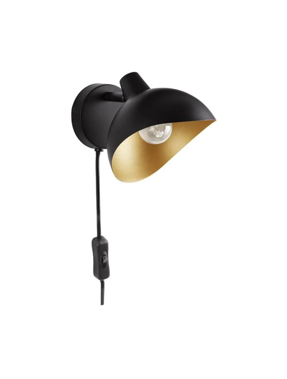 Aplica de perete din Metal Negru/Auriu H12xL15cm IP20 GETI