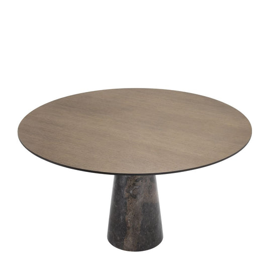 Masa Rotunda Genova Eichholtz din Furnir de stejar si Marmura Maro/Maro de 4 persoane D120xH77cm