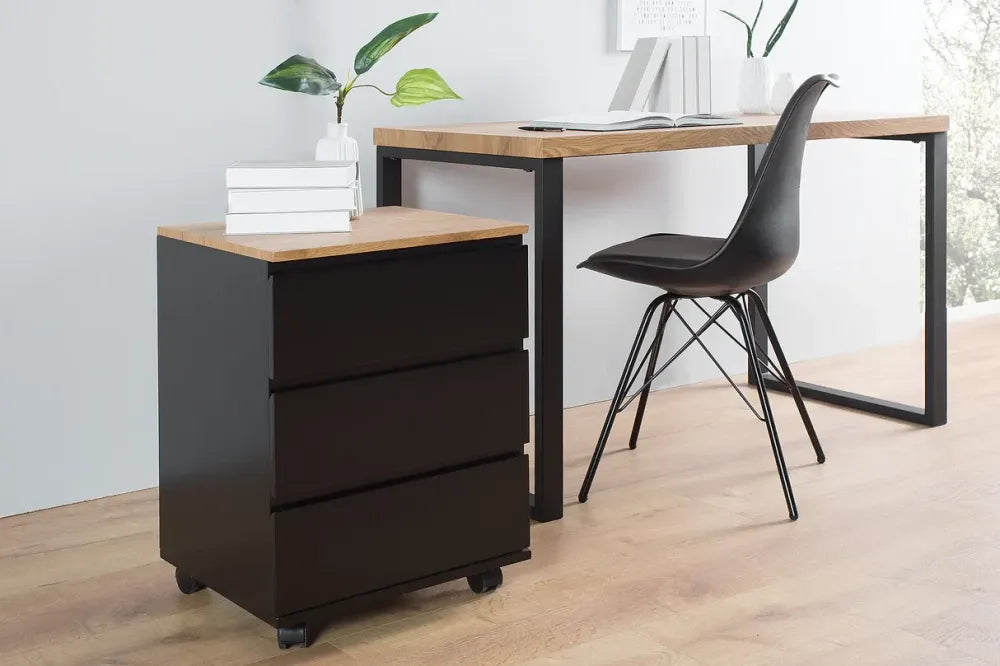 Dulapior pentru birou din MDF Maro/Negru cu roti Big deal L46xH63cm