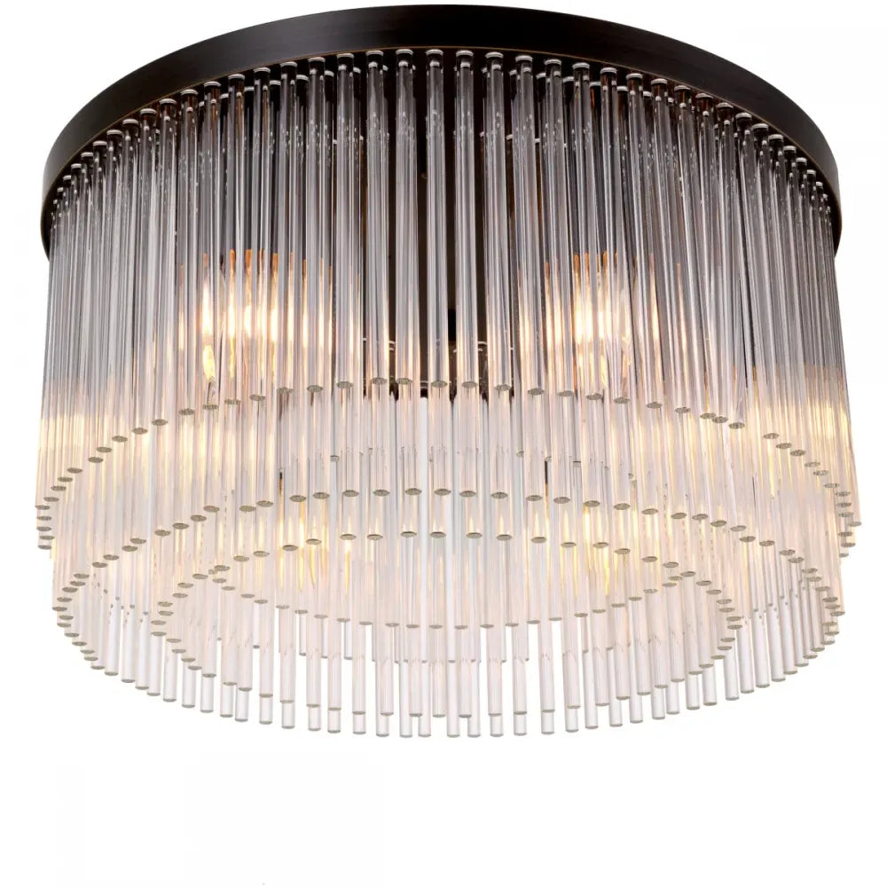 Plafoniera din Metal Bronz si Sticla Transparent H25xD45cm Hector Eichholtz