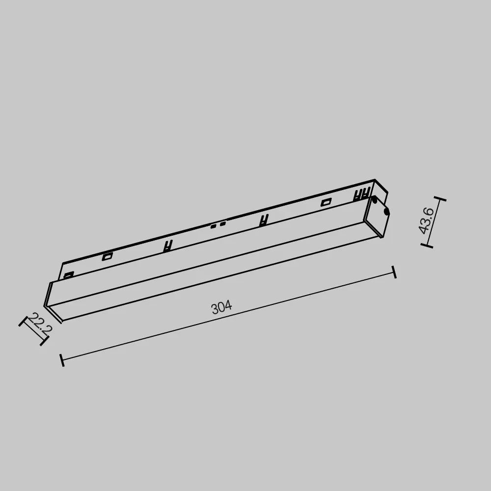 Spot pentru sina Exility din Aluminiu Negru L30.4xH4.4cm 12W 800lm 2700k Basis