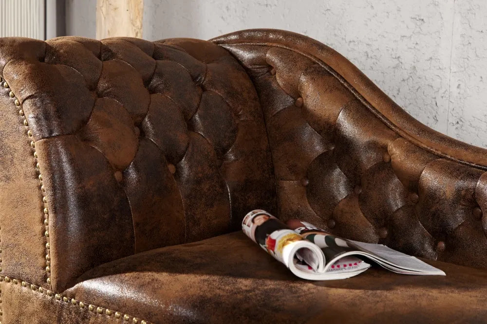 Sezlong tapitat cu Microfibra Maro L175cm Chesterfield