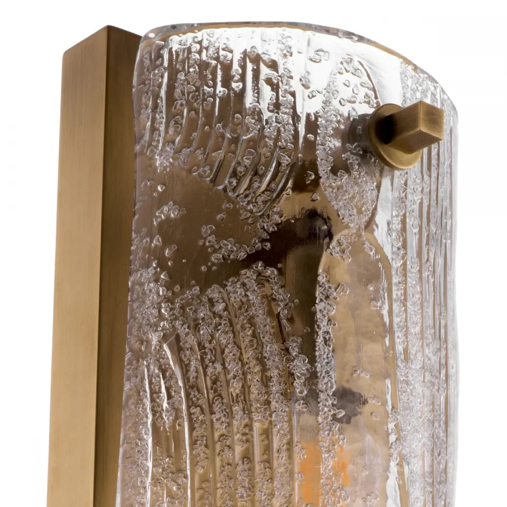 Aplica de perete din Otel inoxdabil Alama si Sticla Transparent H46xL15cm Lagos Eichholtz