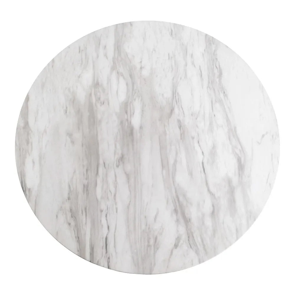 Masa bar din Metal Alama si MDf Alb cu efect de marmura D70xH105cm Bolzano