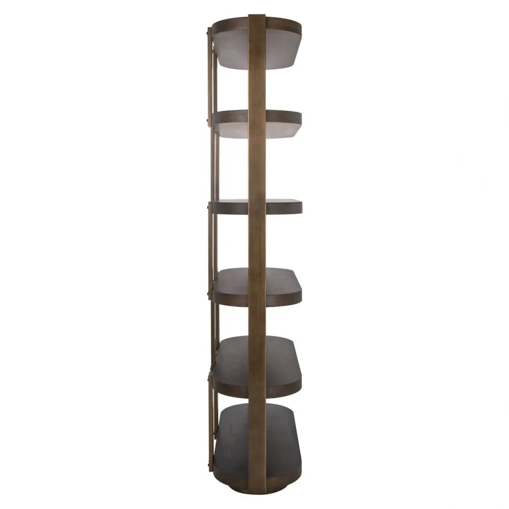 Etajera din Metal/Furnir de stejar Alama/Maro si Furnir de stejar Maro L120xH220cm Ellington Richmond interiors
