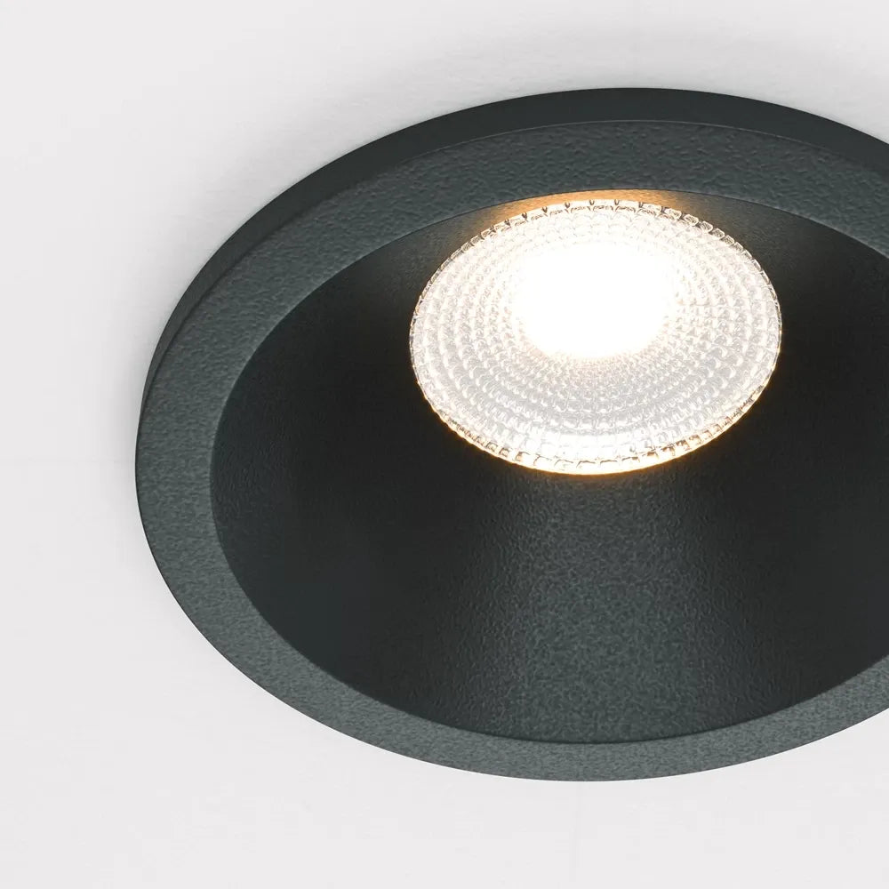 Spot incastrat rotund din Aluminiu Negru H6xD6cm IP 65 6W 420lm 3000k Zoom