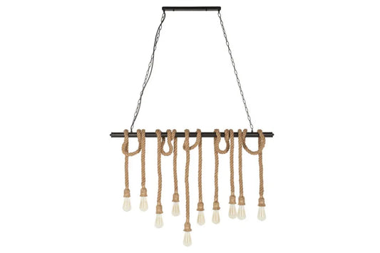 Lustra din Metal Negru si Funie Maro L120xH62cm SEVEN SEAS II