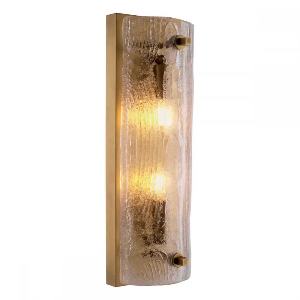 Aplica de perete din Otel inoxdabil Alama si Sticla Transparent H46xL15cm Lagos Eichholtz