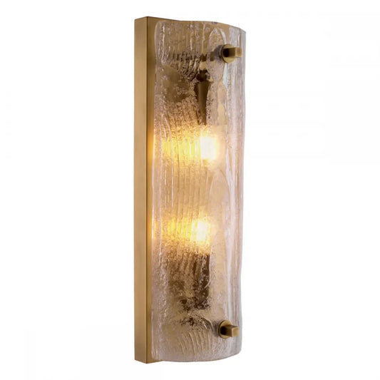 Aplica de perete din Otel inoxdabil Alama si Sticla Transparent H46xL15cm Lagos Eichholtz
