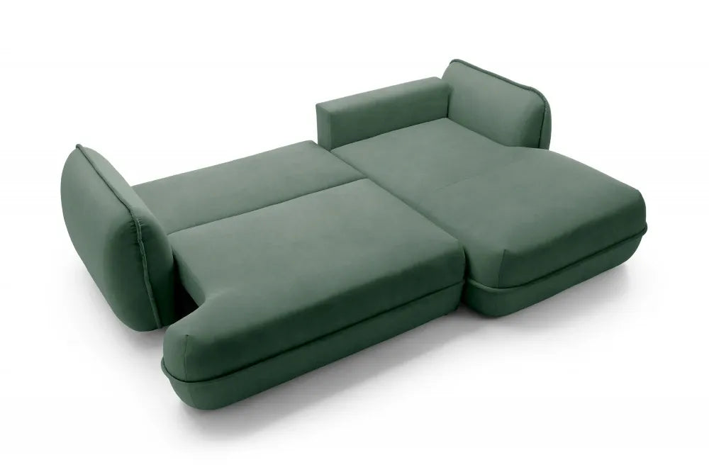 Coltar extensibil cu spatiu depozitare din Stofa Cloud Verde Visby