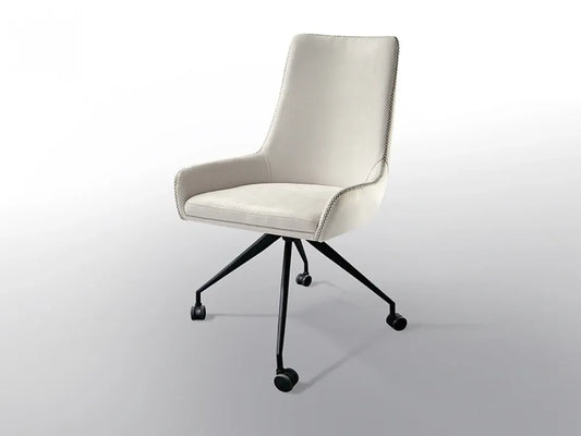 Scaun de birou din Metal Negru si Textil Alb L53xH88cm Diane