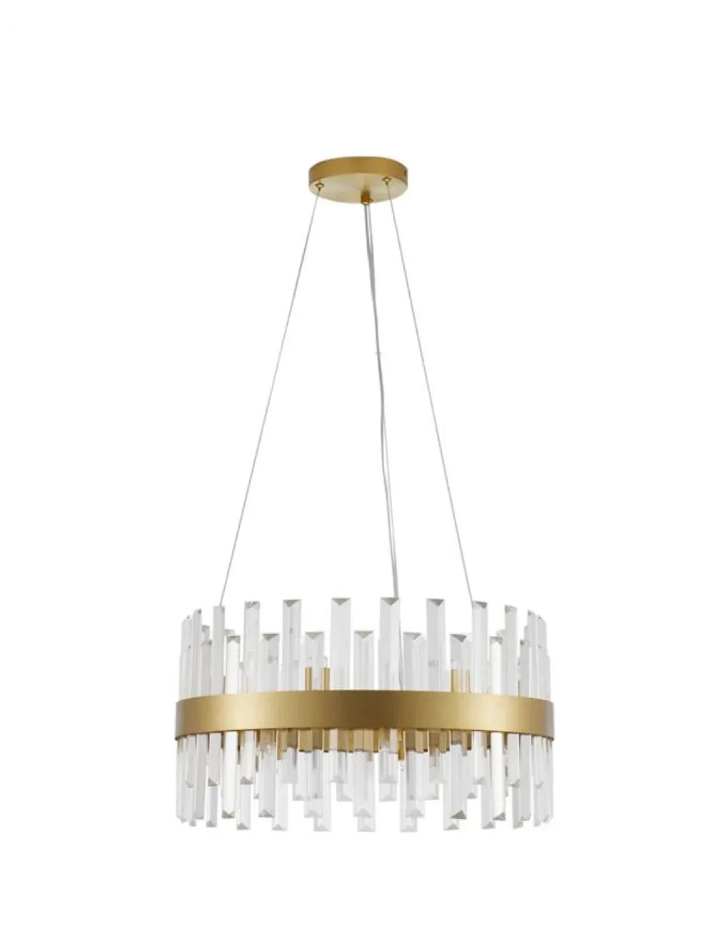 Candelabru structura din Metal Auriu si abajur din Cristal Transparent H120xL55cm IP20 CROWN