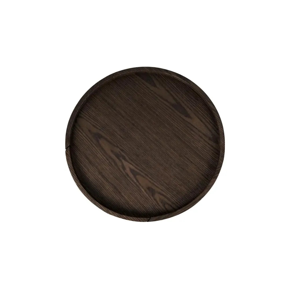 Noptiera rotunda cu 2 sertare Timeo de culoare nuc L40xH50cm