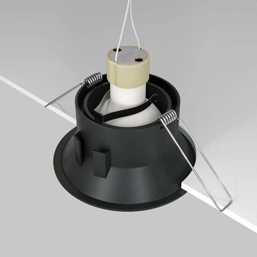 Spot incastrat rotund din Aluminiu Negru H4.5xD9cm IP 20 GU10 50W Dot