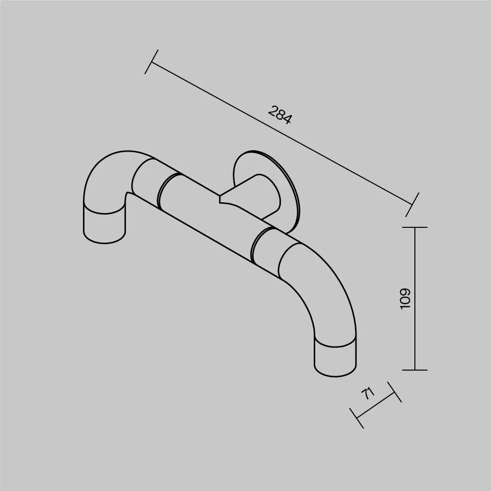 Aplica perete din Otel inoxidabil Gri grafit H10.9xL28.4cm Sleek