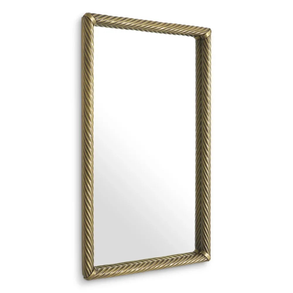 Oglinda cu rama din Lemn/Metal Alama L50xH80cm Salvi rectangular Eichholtz