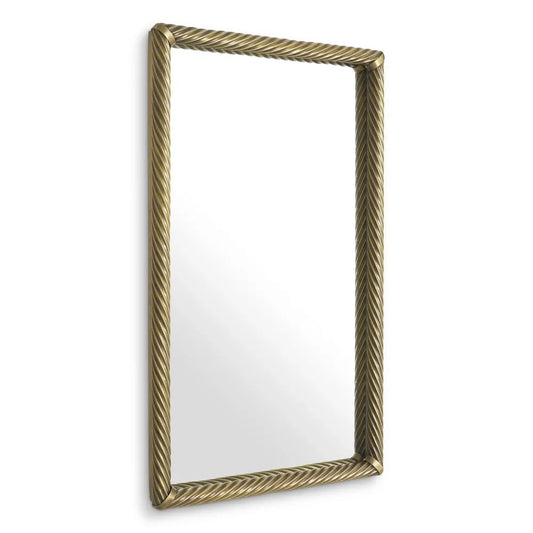 Oglinda cu rama din Lemn/Metal Alama L50xH80cm Salvi rectangular Eichholtz
