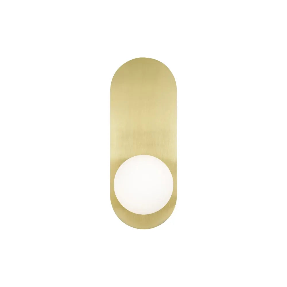 Aplica perete din Metal Auriu si Sticla Alb H31xL13cm Bao