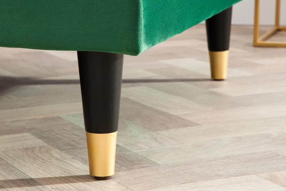 Coltar cu orientare reversibila tapitat cu Catifea Verde L260cm Cozy