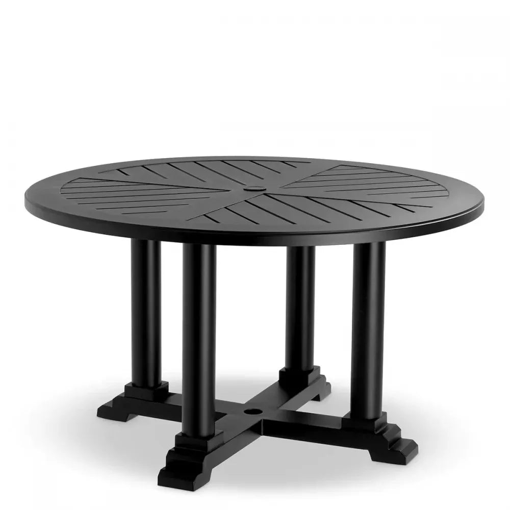 Masa rotunda de exterior din Metal Negru H75xD130cm Bell Rive S Eichholtz