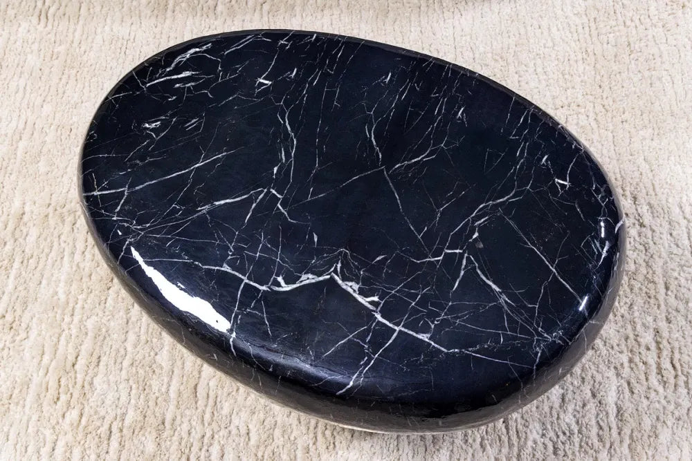 Masuta de cafea din Metal Negru L76xH35cm Stone