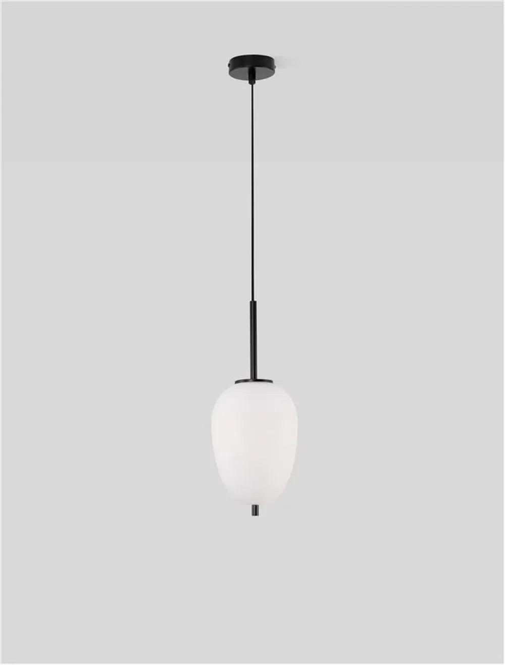 Pendul structura din Metal Negru si abajur din Sticla Alb H120xL15.8cm IP20 LATO