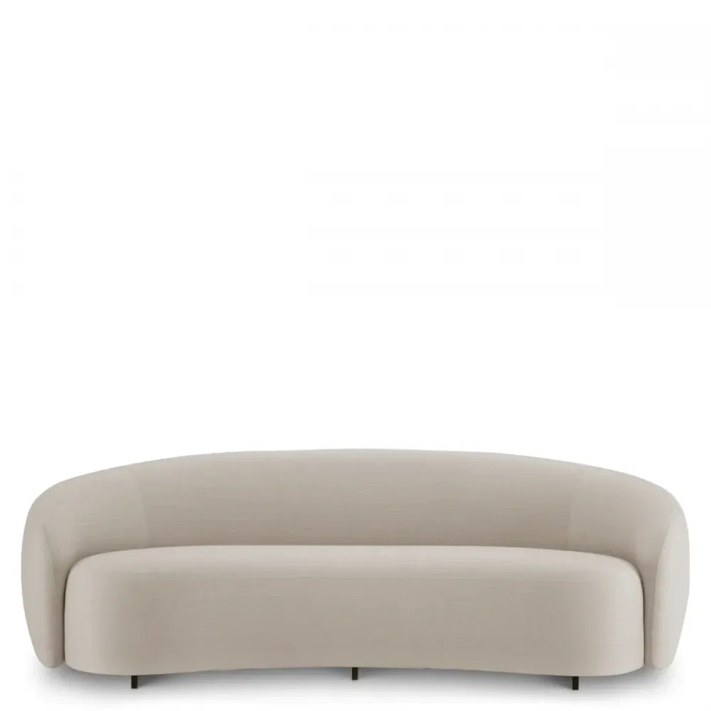 Canapea de exterior din Metal Negru si Stofa Bej H73xL229cm Amore Eichholtz