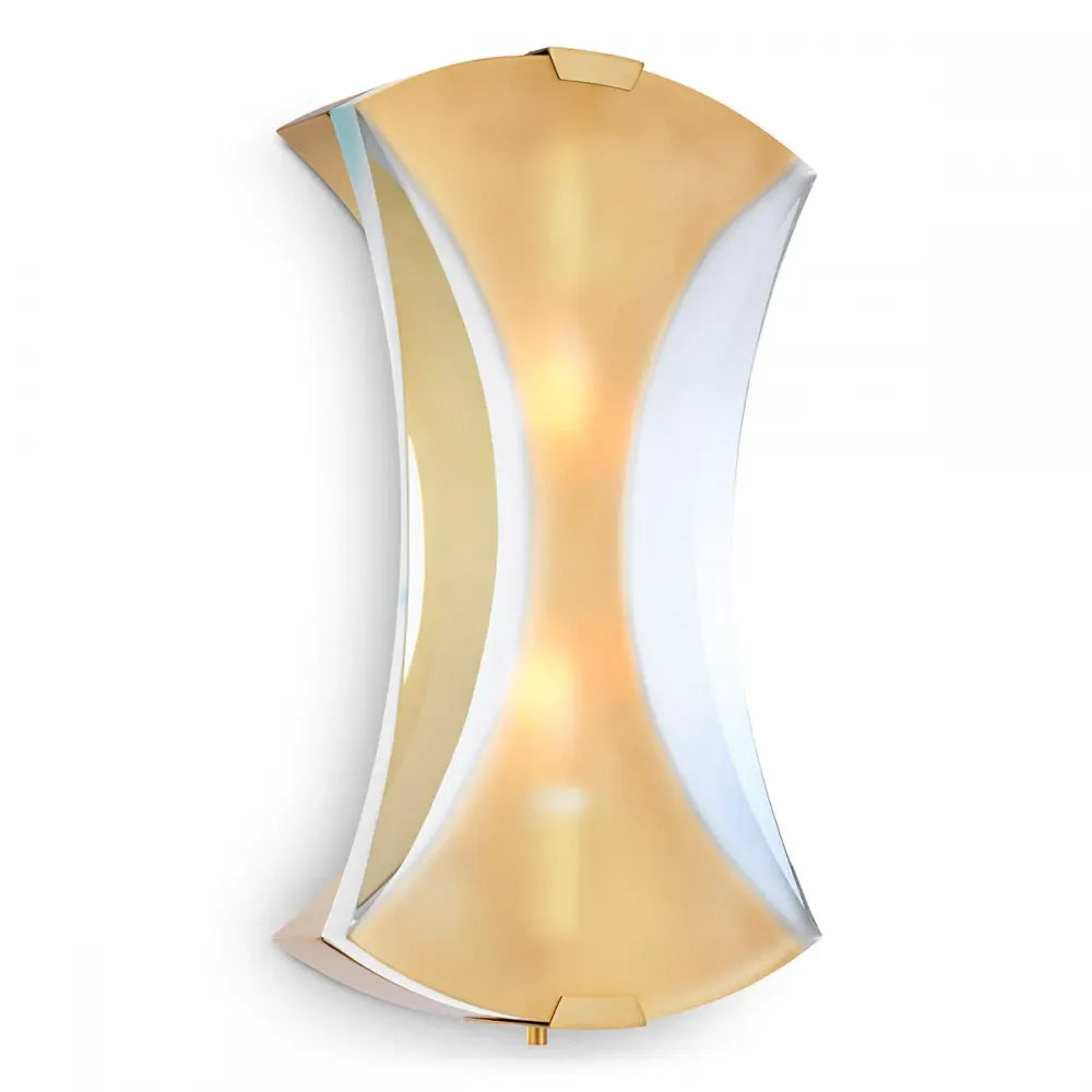Aplica de perete din Metal Alama si Sticla Transparent H37.5xL21.5cm Virgil Eichholtz